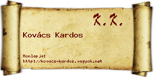 Kovács Kardos névjegykártya